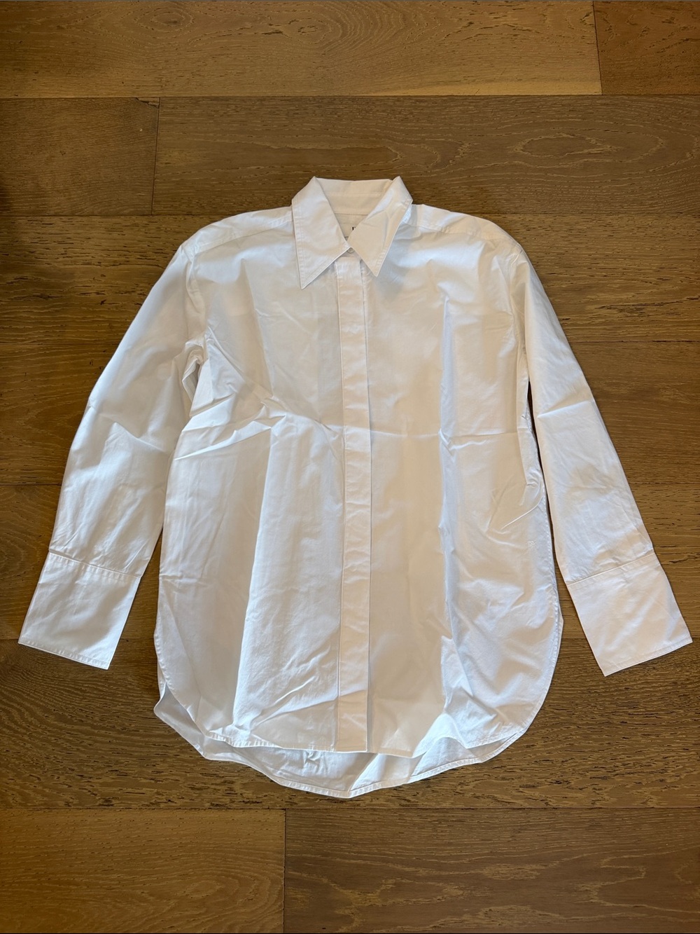 Banana Republic Classic Oversized White Long-Sleeve Button-Down Shirt